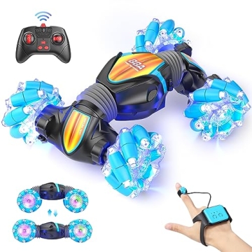 MAMPO Gesture Sensing RC Stunt Car, 2.4Ghz Remote Control Twist Racing Cars Toys, Double Sided Rotat...
