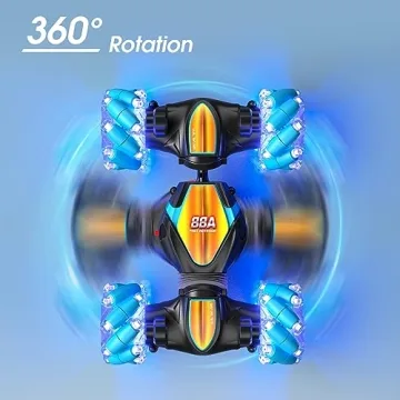 MAMPO Gesture Sensing RC Stunt Car, 2.4Ghz Remote Control Twist Racing Cars Toys, Double Sided Rotating Off-Road Vehicle 360° Flips with Lights for 6-12 Years Boys and Girls