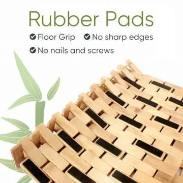 Smart FENDEE Bamboo Bath Mat for Indoor or Outdoor Use