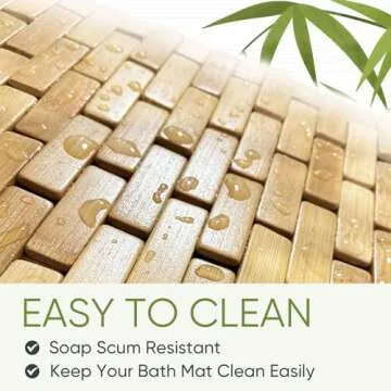 Smart FENDEE Bamboo Bath Mat for Indoor or Outdoor Use