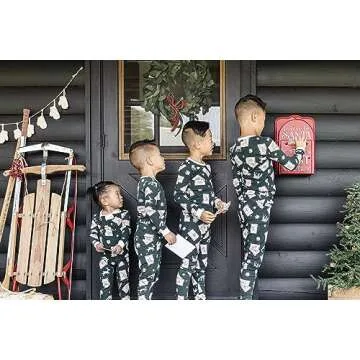 Burt's Bees Baby Family Christmas Pajamas Matching Sets - Organic Cotton PJs for Kids, Toddlers, Women, Adults