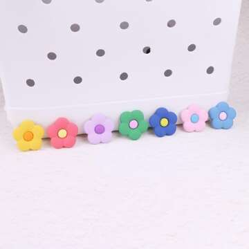 WORBSS 7pcs Rubber Charms for Bogg Bag Accessories for Simple Modern Beach Bag Charms Decorative for Simply Southern Beach Tote, Insert Accessory for Rubber Beach Bag with Holes, Gift for Women Girls