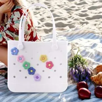 WORBSS 7pcs Kawaii Rubber Charms for Beach Bags