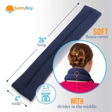 SunnyBay Microwave Heating Pad - 2.5 lbs, 26" Long, Hot/Cold Therapy Wrap