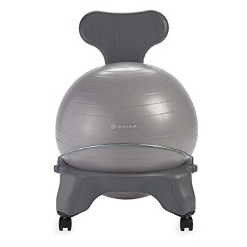 Gaiam Classic Balance Ball Chair – Exercise Stability Yoga Ball Premium Ergonomic Chair for Home a...