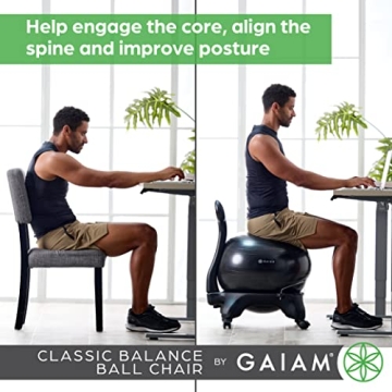Gaiam Balance Ball Chair for Ergonomic Support and Comfort