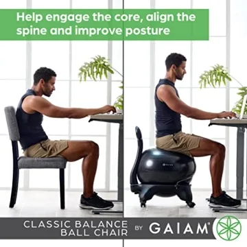 Gaiam Balance Ball Chair for Ergonomic Support and Comfort