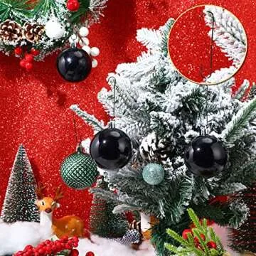 Mixweer 120pcs Christmas Ornament Hooks 0.51 x 2.36'' C Shape Ornament Hooks with Storage Box Christ...