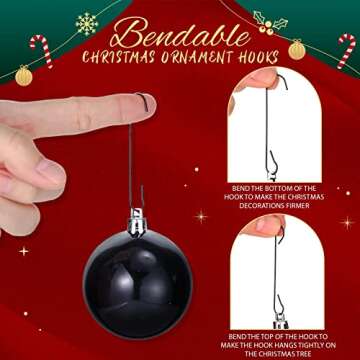 120pcs Christmas Ornament Hooks with Storage Box for Easy Holiday Decor