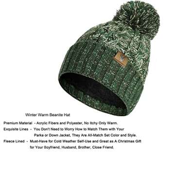 Honnesserry Winter Warm Beanie Hat Scarf and Touchscreen Gloves Set for Women Skull Caps Neck Scarve...