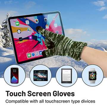 Honnesserry Warm Beanie Scarf and Touchscreen Gloves Set