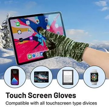 Honnesserry Warm Beanie Scarf and Touchscreen Gloves Set