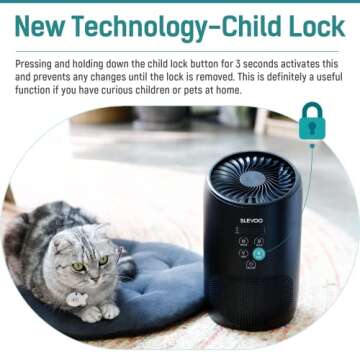 Slevoo Air Purifiers for Bedroom Pets in Home, 2024 New Upgrade H13 True HEPA Air Purifier with Fragrance Sponge, Effectively Clean of Dust, Pets Dander, Smoke, Pollen, Odors, Black