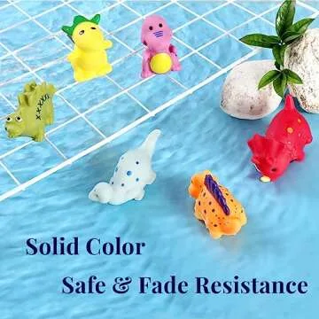 XY-WQ Bath Toys No Hole, for Infants 6-12& Toddlers 1-3, No Hole Bathtub Toys (Dinosaur, 6 Pcs with Mesh Bag)