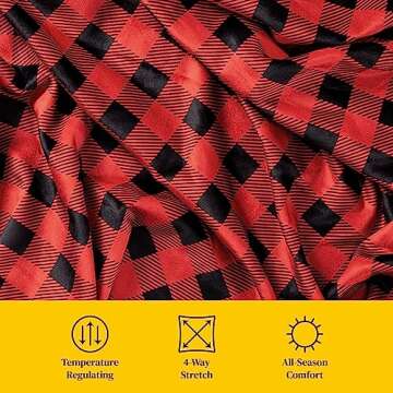 Big Blanket Co Original Stretch Red Plaid | Extra Large Blanket | 100 Square Feet | Soft, Giant Blanket That Fits The Whole Family | The Biggest, Best Blanket of 2025