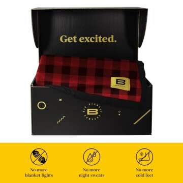 Big Blanket Co Original Stretch Red Plaid | Extra Large Blanket | 100 Square Feet | Soft, Giant Blanket That Fits The Whole Family | The Biggest, Best Blanket of 2025