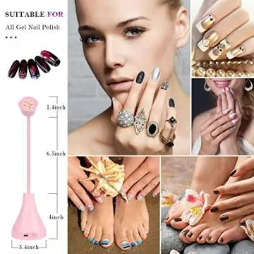 Hands Free LED UV Nail Lamp, Rotatable Gooseneck Flash Cure Light for Nails, Mini Lotus Nail Resin Light Quick Dry Nail Dryer Nail Extension Gel Curing Lamp for Home DIY& Salon Manicure Decor