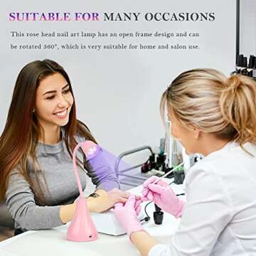 Hands Free LED UV Nail Lamp, Rotatable Gooseneck Flash Cure Light for Nails, Mini Lotus Nail Resin Light Quick Dry Nail Dryer Nail Extension Gel Curing Lamp for Home DIY& Salon Manicure Decor