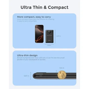 VEEKTOMX Ultra-Compact Portable Charger with Built-in Cables for Quick Recharging