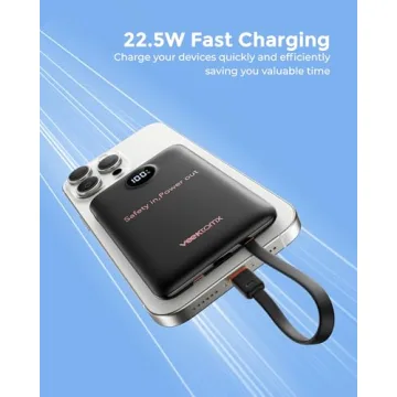 VEEKTOMX Portable Charger Built-in Cables, Fast Charging Essential