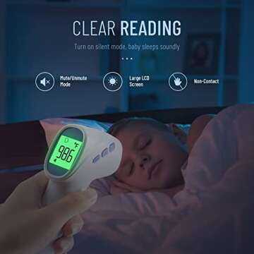 Forehead Thermometer for Adults and Kids, Digital Infrared Thermometer with Fever Alarm, FSA HSA Eligible, Fast Accurate Results, Easy to use