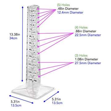 byAlegory Acrylic Makeup Beauty Brush Organizer & Drying Stand | 12 Space Cosmetic Storage (Clear)