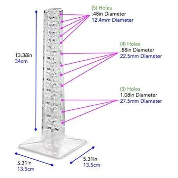 byAlegory Acrylic Makeup Beauty Brush Organizer & Drying Stand | 12 Space Cosmetic Storage (Clear)