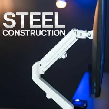 VIVO Articulating Single 17 to 27 inch Pneumatic Spring Arm Clamp-on Desk Mount Stand | Fits 1 Monitor Screen with Max VESA 100x100, White (STAND-V101OW)