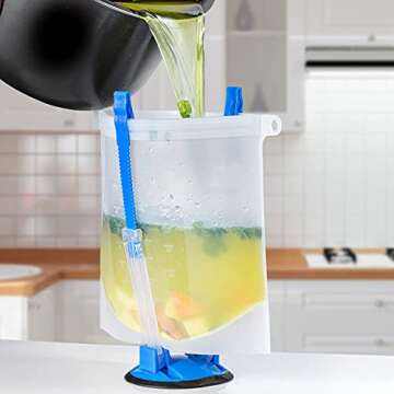 Silicone Bags Reusable Silicone Food Bag Reusable Sandwich Bags Silicone Storage Bags Silicon Containers Plastic Conteiner Freezer Gallon Size Snack Sous Vide Lunch