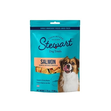 Stewart Freeze Dried Dog Treats, Wild Salmon, 2.75 oz - Grain Free, Gluten Free, Resealable Pouch wi...