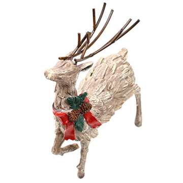 Topadorn Resin Holiday Deer Tabletop Holiday Figurine Christmas Decorative,2 Pack