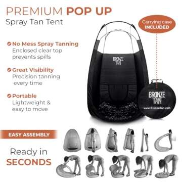 Bronze Tan Spray Tan Tent Pop Up for Professionals - Easy & Portable