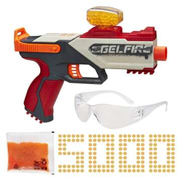 Nerf Pro Gelfire Legion Spring Action Blaster, 5000 Rounds, 130 Hopper, Protective Eyewear, Slam Fir...