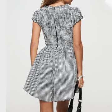 Stylish NVRENJIA Gingham Romper for Women - Summer Playsuit
