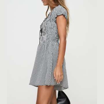 Chic NVRENJIA Women Gingham Romper for Summer Fun