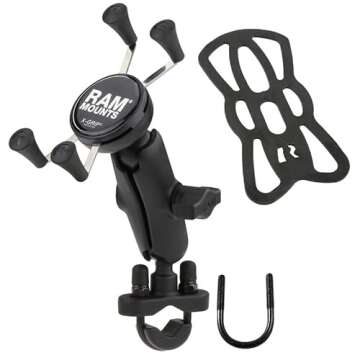 RAM Mounts X-Grip Phone Mount with Handlebar U-Bolt Base RAM-B-149Z-UN7U , Medium Arm for Motorcycle...