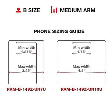 RAM Mounts X-Grip Phone Mount with Handlebar U-Bolt Base RAM-B-149Z-UN7U , Medium Arm for Motorcycle, ATV/UTV, Bike