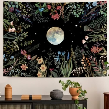 Amhokhui Moonlit Garden Tapestry Flower Wall Decor