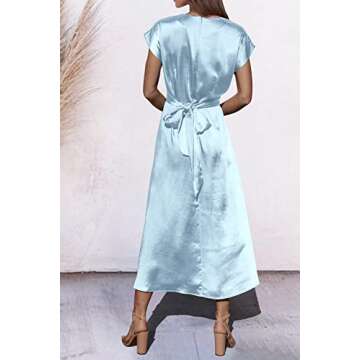 Elegant PRETTYGARDEN Women’s Satin Midi Dress for Summer