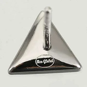 Aqua Blue Retro Triangle Stud Earrings for Women Daily (18k white-gold-plated-silver)
