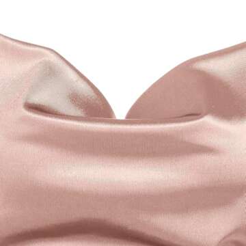 ZAFUL Women's Satin Sleeveless Spaghetti Strap Mini Dress Sexy Slip Cowl Neck Silky Cocktail Party Dresses(Pink-F, XS)