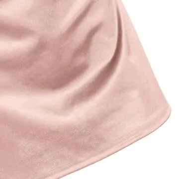 ZAFUL Women's Satin Sleeveless Spaghetti Strap Mini Dress Sexy Slip Cowl Neck Silky Cocktail Party Dresses(Pink-F, XS)