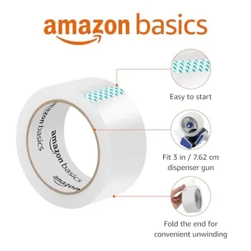 Amazon Basics Strong Adhesive Packaging Tape 12-Pack Clear