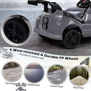 HONEY JOY Electric Go Kart, 6V Battery Powered Ride On Racing Car w/Remote Control, Safety Belt, Slow Start, Music, 4 Wheeler Electric Vehicle for Kids, Gift for Boys Girls (Black)