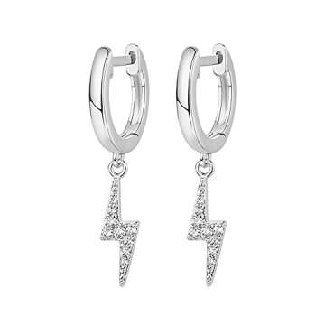 Stylish PAVOI Hypoallergenic Lightning Bolt Huggie Earrings