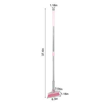Cleaning Brush with Long Handle Floor Scrubbers for Tub Tile Cleaning Supplies Scrub Brush for Bathroom Bathtub Toilet Floor Kitchen Apartment Essentials Gifts for Women Men (Pink)