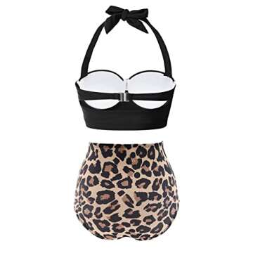 Chic CHERRY CAT Vintage Retro High Waisted Bikini