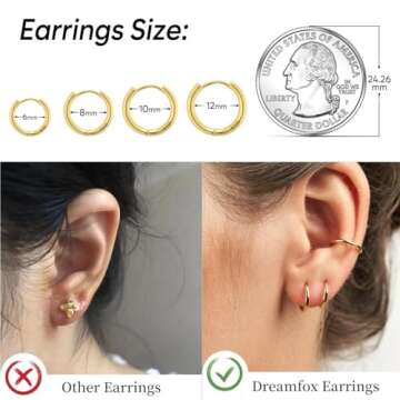 Elegant 14K Gold Plated Dreamfox Huggie Hoop Earrings