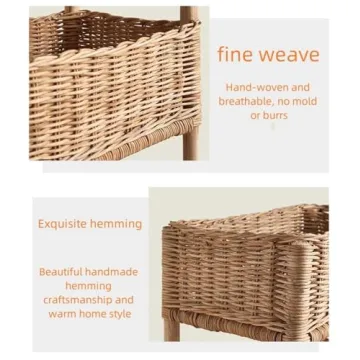 Stylish WKSPOO Rattan Shelving Unit for Elegant Storage Solutions