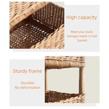 Stylish WKSPOO Rattan Shelving Unit for Elegant Storage Solutions